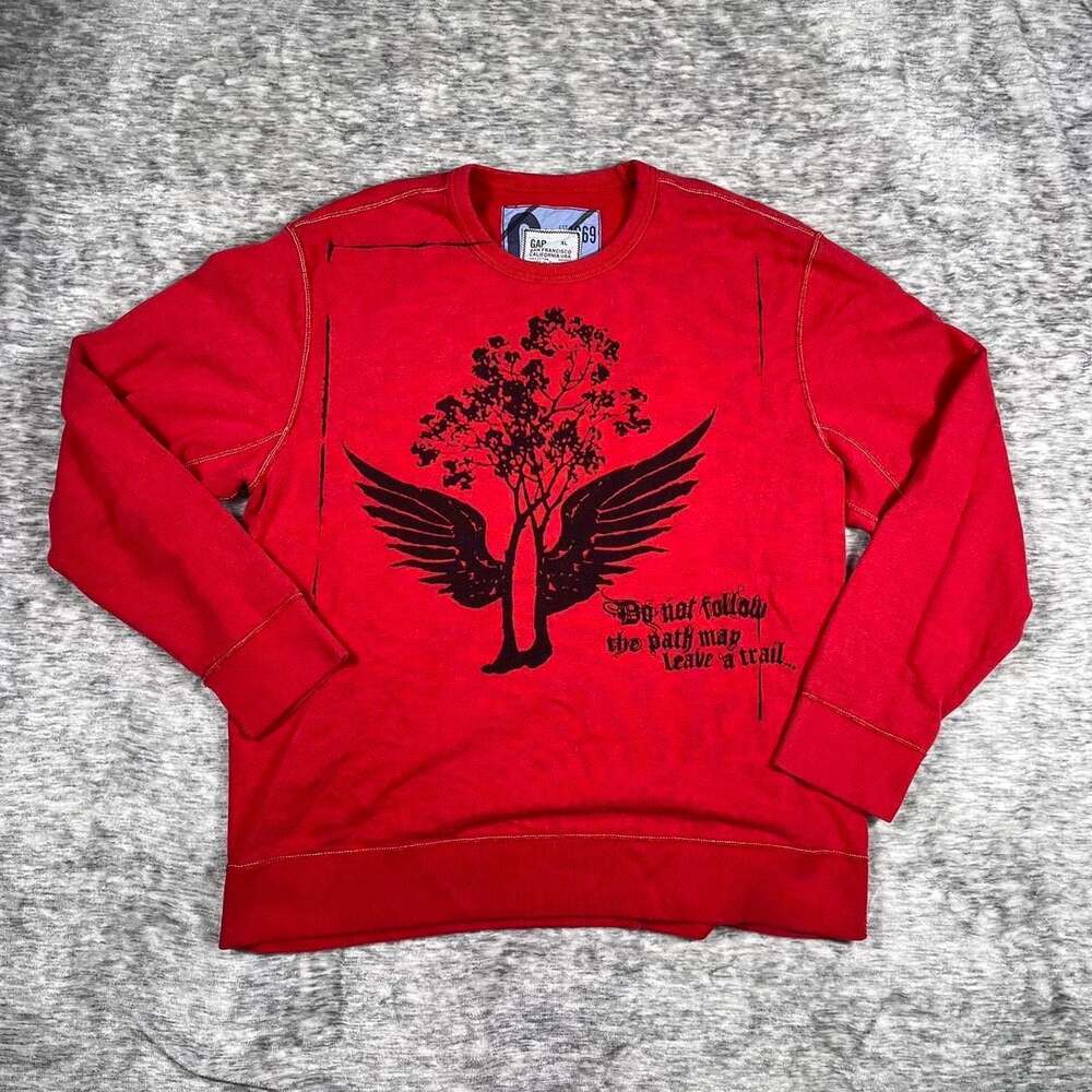 Vintage Gap Y2K Red Graphic Crewneck Sweatshirt, Men's Size XL - Skater Style